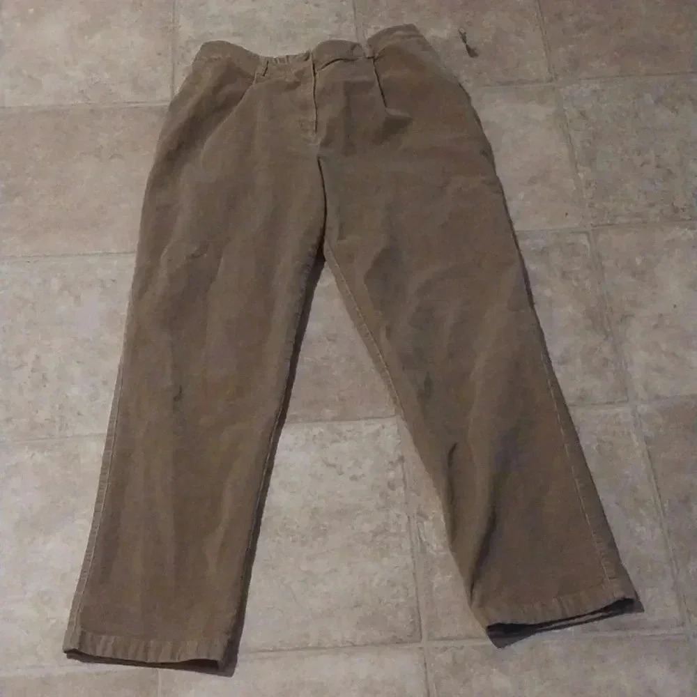 Vintage LL Bean Women’s Elastic High Waist Tan Corduroy Pants Size 16 Tall